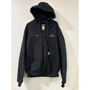 Vintage Black Active Y2K Carhartt Hooded Work Wear Jacket X Large